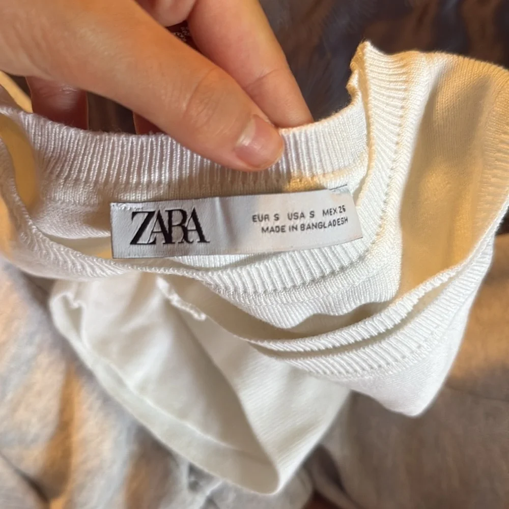 Zara White Ribbed Knit Top - Picture 3 of 3